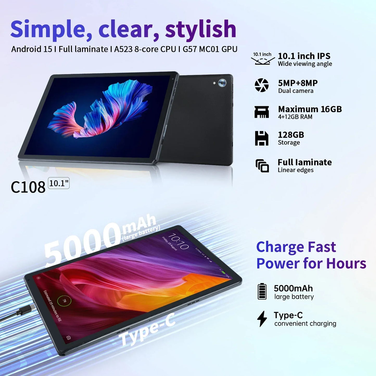 10" Android 14 Tablet – 16GB RAM | 128GB Storage | 1TB Expandable | Octa-Core | Widevine L1 | Keyboard, Mouse & Stylus Bundle - TechTastic Treasures