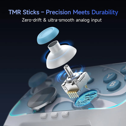 EasySMX S10 Controller with TMR Joystick – Switch & PC Gamepad with Back Buttons, Wake-Up & DIY Faceplate