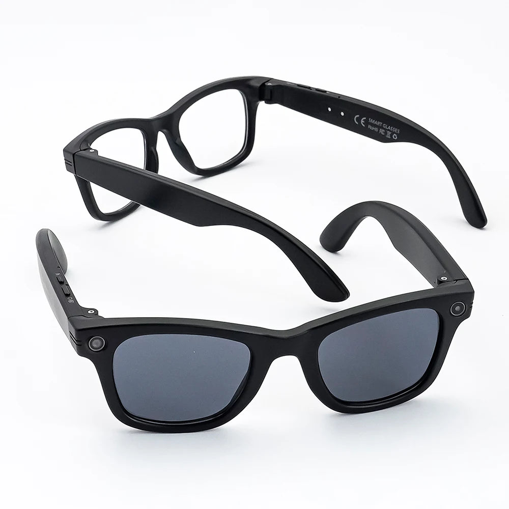 SANVNET GS4 MAX Smart Glasses 2026 – 1080p Camera, AI Translation, Bluetooth Audio Dual Lens Sunglasses