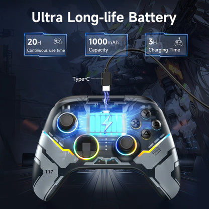 EasySMX X15 Wireless Controller with Hall Effect Joysticks – PC & Switch Gamepad 2.4GHz Bluetooth with Back Buttons