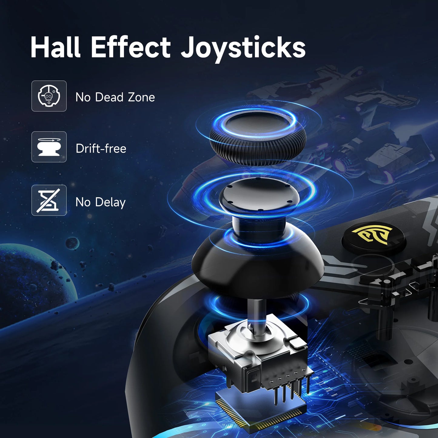 EasySMX X15 Wireless Controller with Hall Effect Joysticks – PC & Switch Gamepad 2.4GHz Bluetooth with Back Buttons