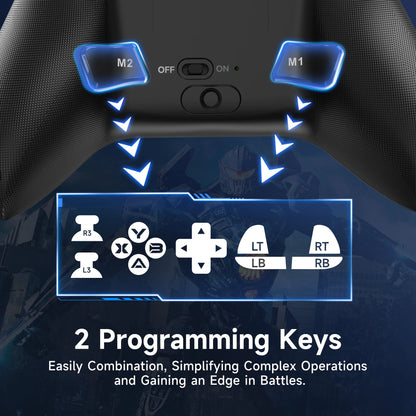 EasySMX X15 Wireless Controller with Hall Effect Joysticks – PC & Switch Gamepad 2.4GHz Bluetooth with Back Buttons
