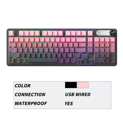 FURYCUBE 98 Key Wireless RGB Keyboard with Screen & Knob – Waterproof Membrane Mechanical Feel Gaming Keyboard White