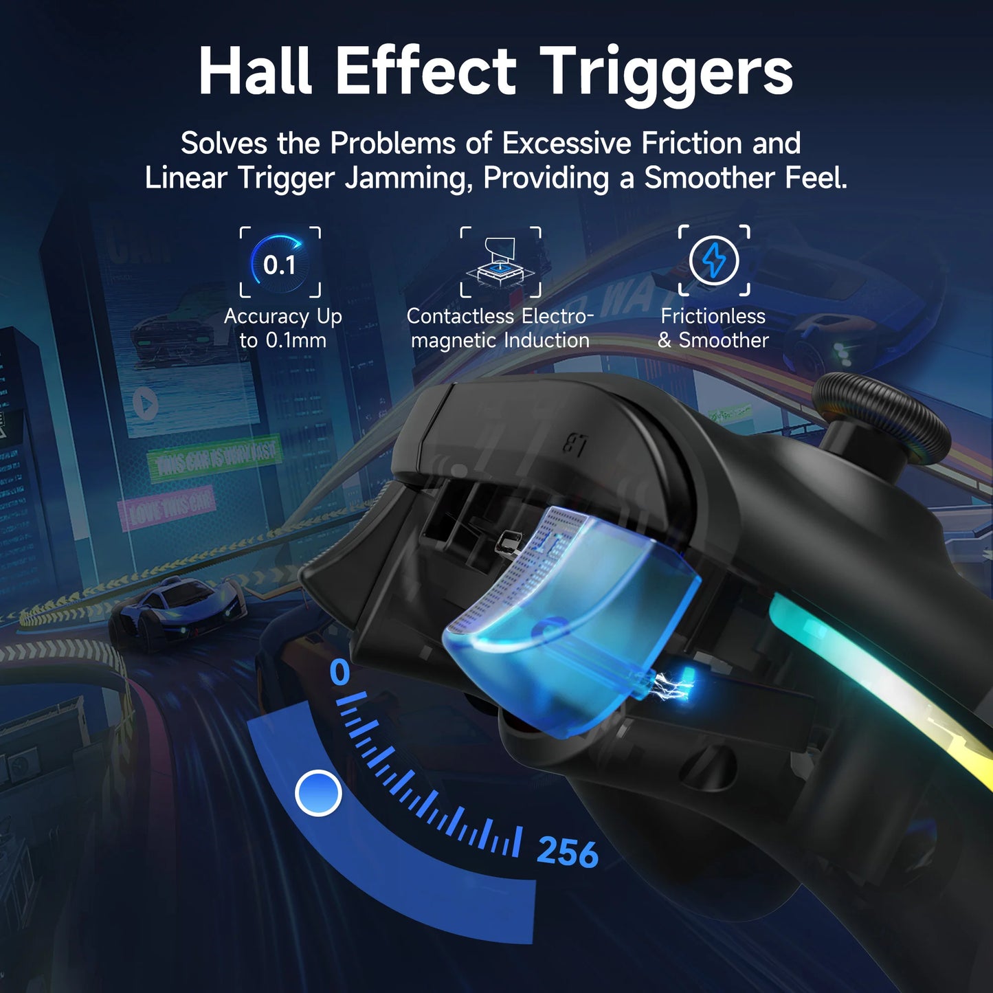 EasySMX X15 Wireless Controller with Hall Effect Joysticks – PC & Switch Gamepad 2.4GHz Bluetooth with Back Buttons