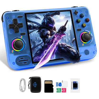 RF40H Handheld Game Console Blue – Retro Portable Gaming System with Dual Joystick, WiFi & HDMI TV Output