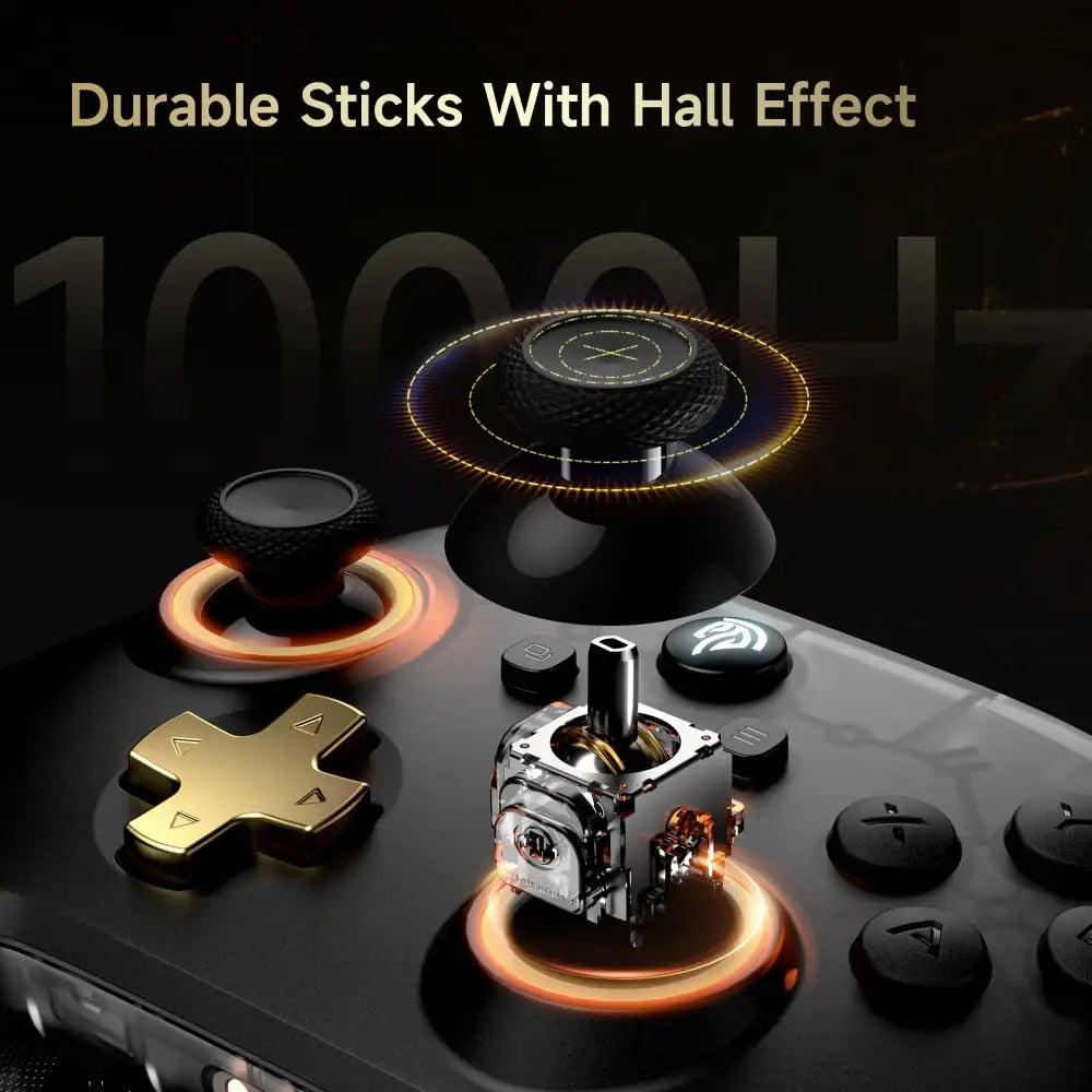 EasySMX D05 Gaming Controller with Charging Dock – Hall Effect Joystick Wireless Gamepad with Programmable Buttons