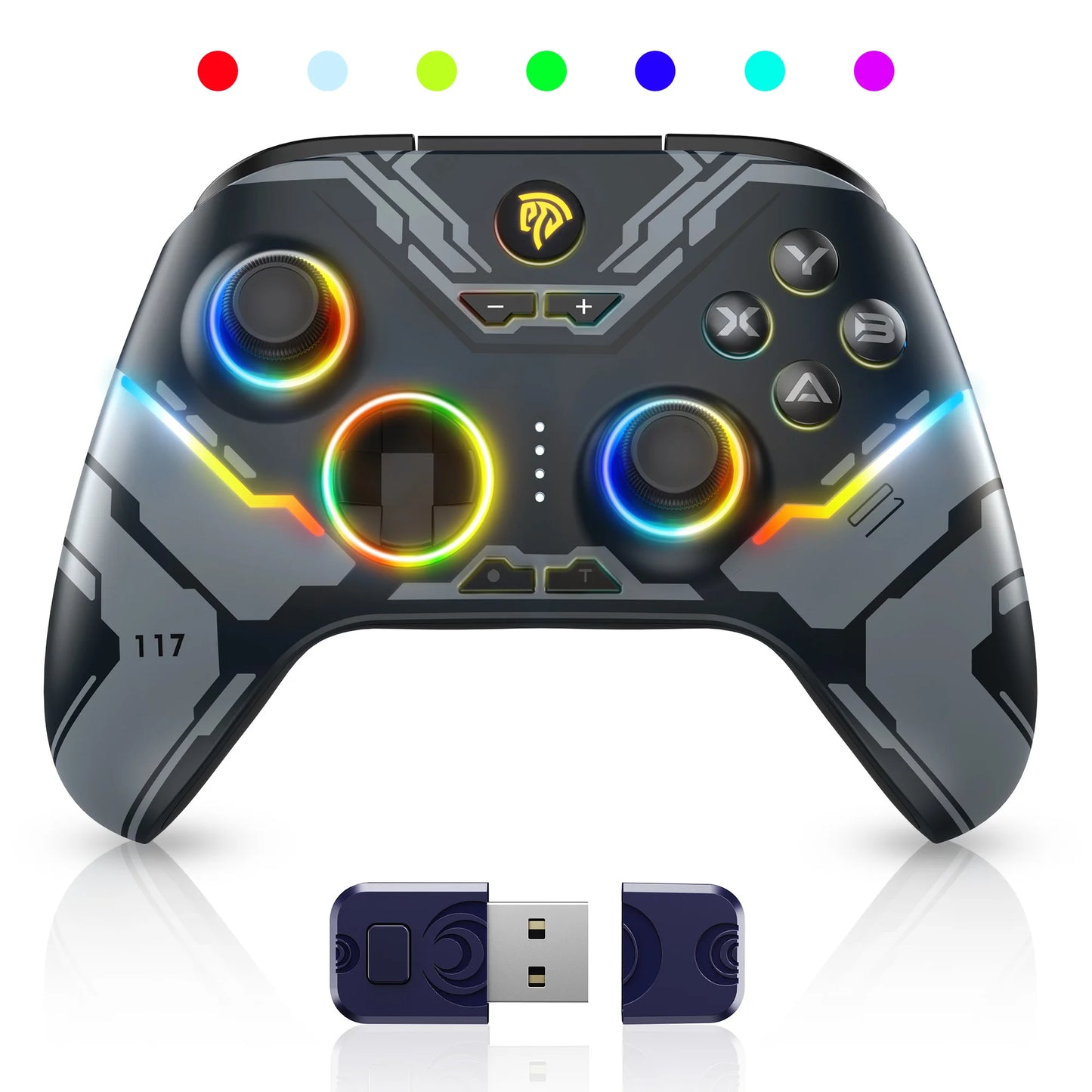 EasySMX X15 Wireless Controller with Hall Effect Joysticks – PC & Switch Gamepad 2.4GHz Bluetooth with Back Buttons