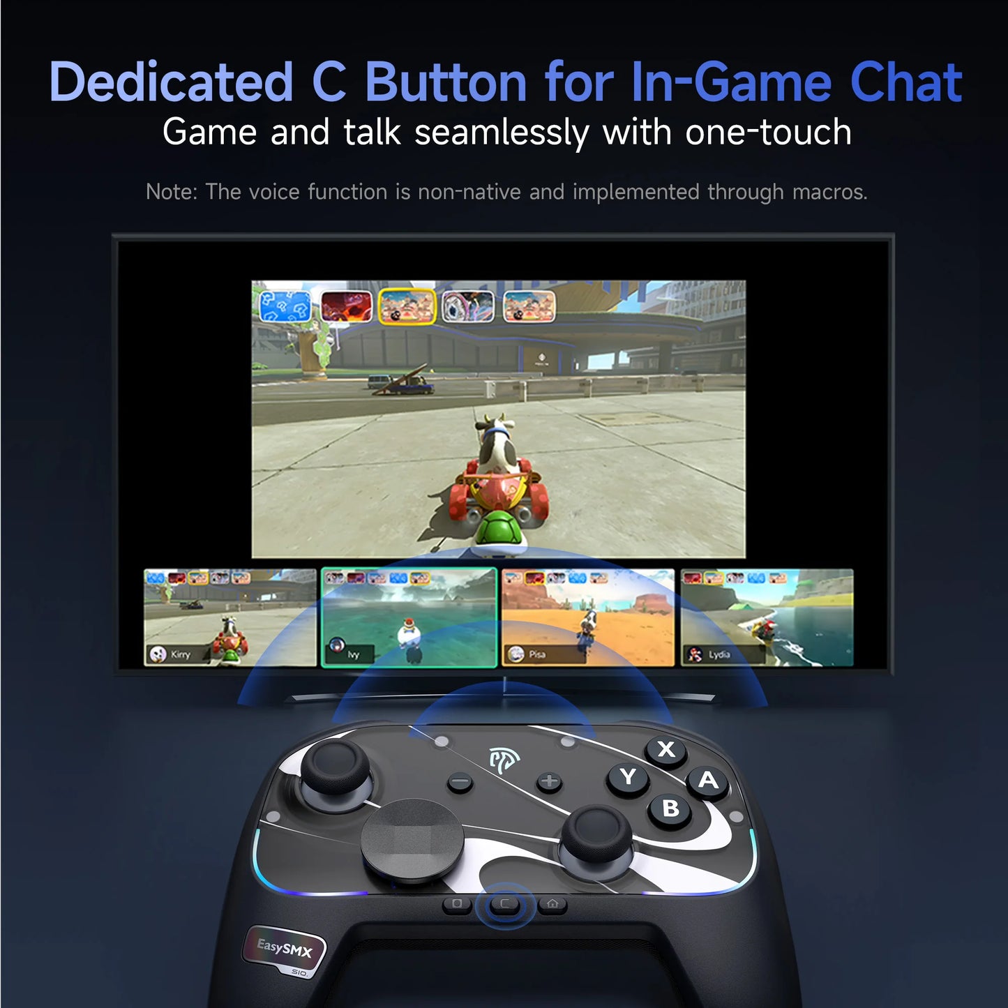 EasySMX S10 Controller with TMR Joystick – Switch & PC Gamepad with Back Buttons, Wake-Up & DIY Faceplate