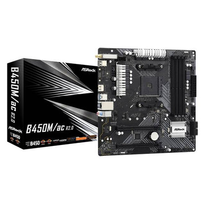 Asrock B450M-AC R2.0 AM4 Micro ATX Motherboard with WiFi & Bluetooth