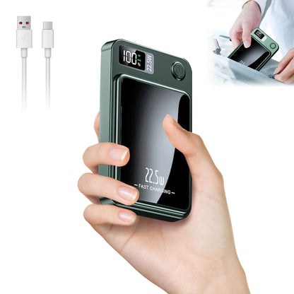Magnetic Wireless Power Bank 10000mAh – 22.5W Fast Charging MagSafe Compatible Battery Pack with LED Display