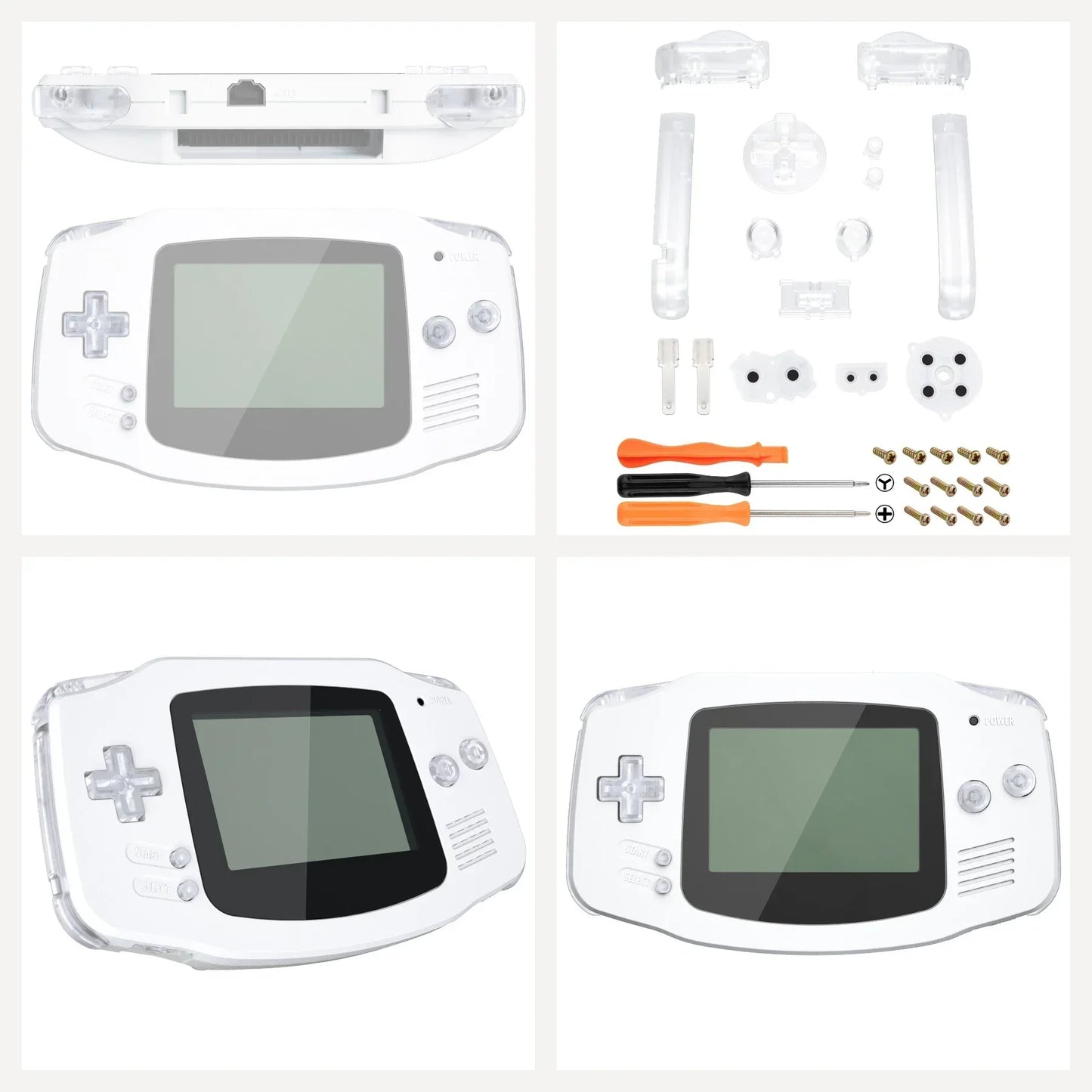 eXtremeRate Full Set Replacement Buttons for Game Boy Advance – Transparent Series - TechTastic Treasures