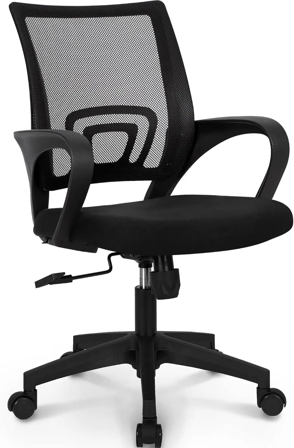 Black Mesh Gaming Office Chair – Mid Back Ergonomic Task Chair with Lumbar Support & Adjustable Height