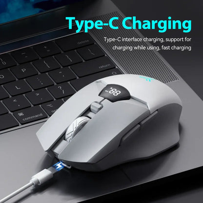 Wireless Bluetooth Mouse with Digital Battery Display – Silent Ergonomic Mouse | 2.4G & Bluetooth 5.0