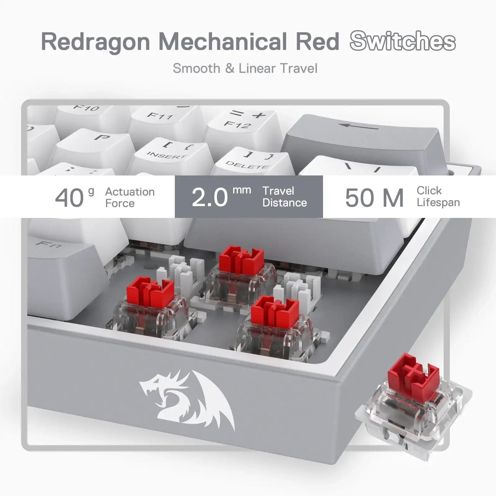 Redragon K617 Fizz 60% Mechanical Keyboard | RGB Hot-Swap Red Switch