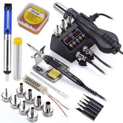 8898 2-in-1 Soldering Station Hot Air Gun & Iron – Digital Display Rework Tool for BGA SMD PCB Phone Repair