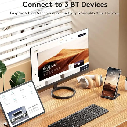 Foldable Bluetooth Keyboard with Numeric Keypad – Full-Size Wireless, Rechargeable & Portable