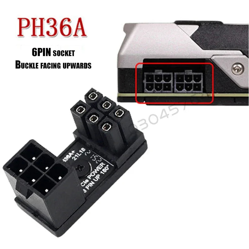 Graphics Card Power Supply Adapter Elbow 180° – PCI-E 6Pin / 8Pin Rotating Connector - TechTastic Treasures