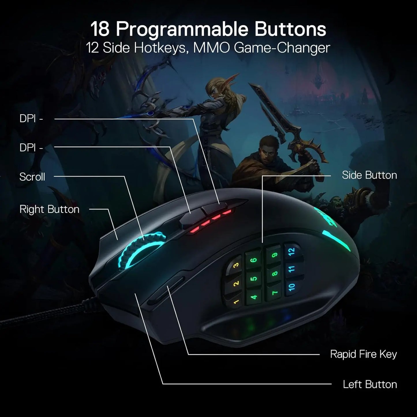 Redragon M908 RGB Wired Gaming Mouse