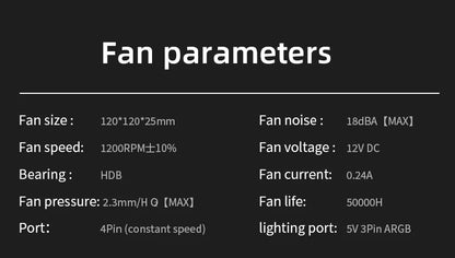 METALFISH PRISM 8 PRO 120mm ARGB Case Fan – Quiet 1200RPM Cooling | 5V 3-Pin Sync
