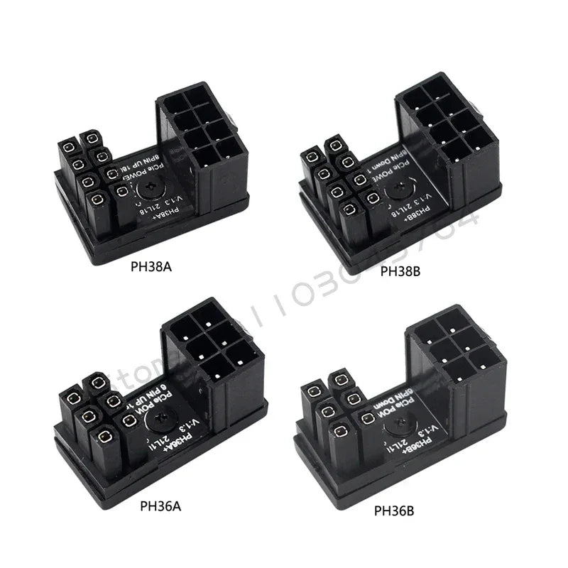 Graphics Card Power Supply Adapter Elbow 180° – PCI-E 6Pin / 8Pin Rotating Connector - TechTastic Treasures