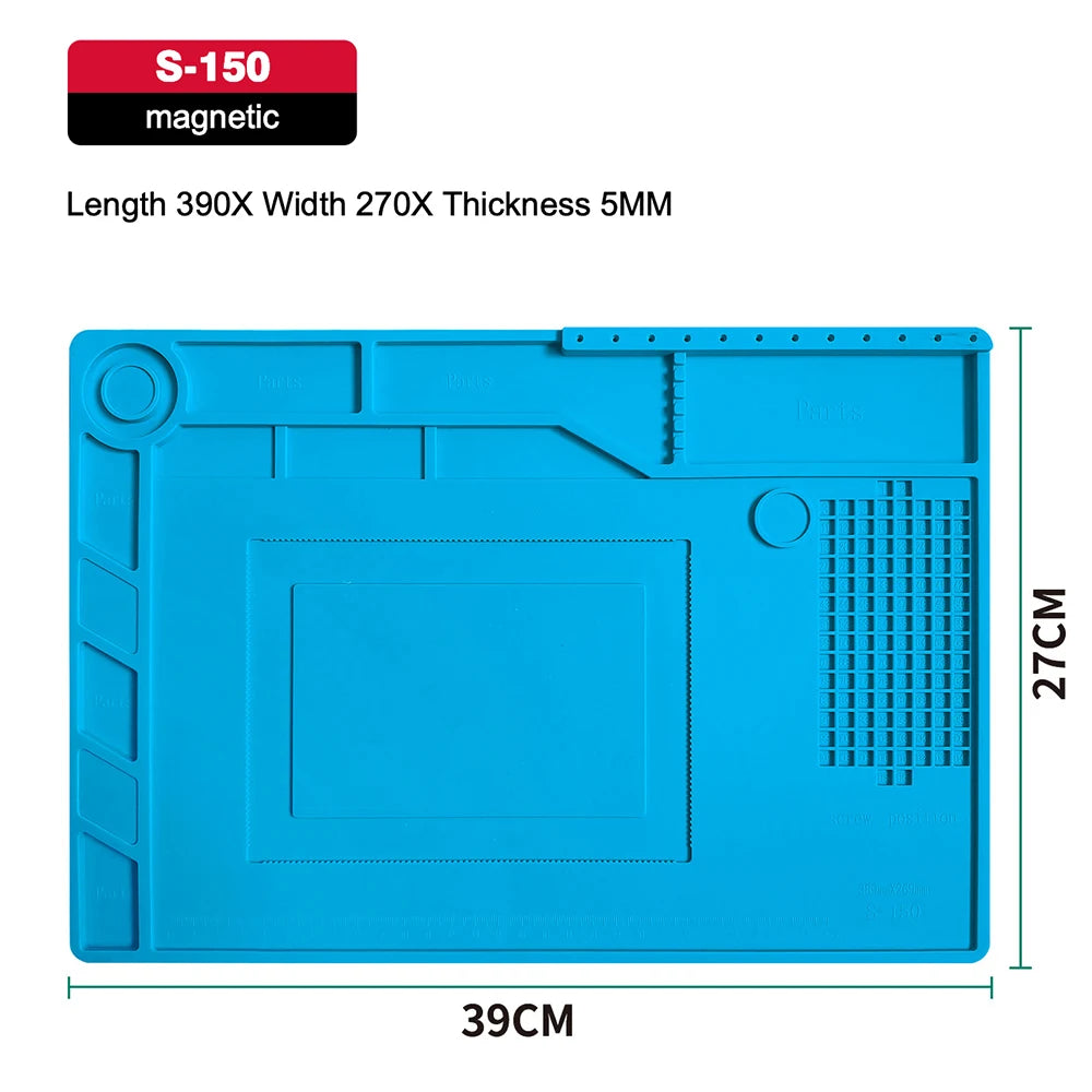 ESD Anti-Static Silicone Soldering Mat – Heat Resistant Work Pad for Electronics Repair, Hot Air & Desoldering