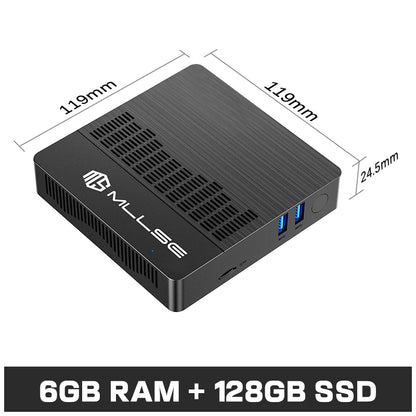 MLLSE M2 Air Mini PC Intel N4000 / J3710 – 6GB RAM 128GB Mini Desktop Computer with Dual-Band WiFi & Bluetooth