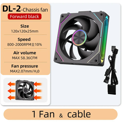Coolcirc DL-2 Modular Wireless Splicing 120mm ARGB Fan – Infinite Mirror Lighting | Premium PC Case Cooling