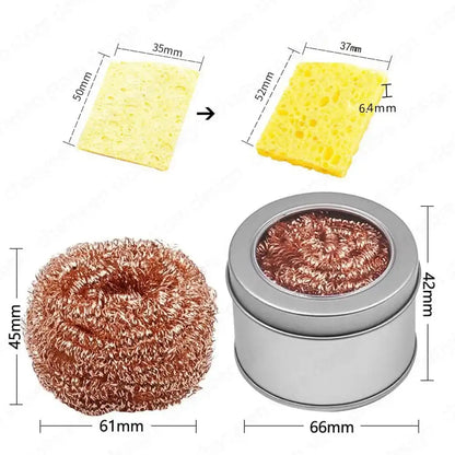 Soldering Iron Tip Cleaner | Steel Wool Cleaning Ball with Metal Stand