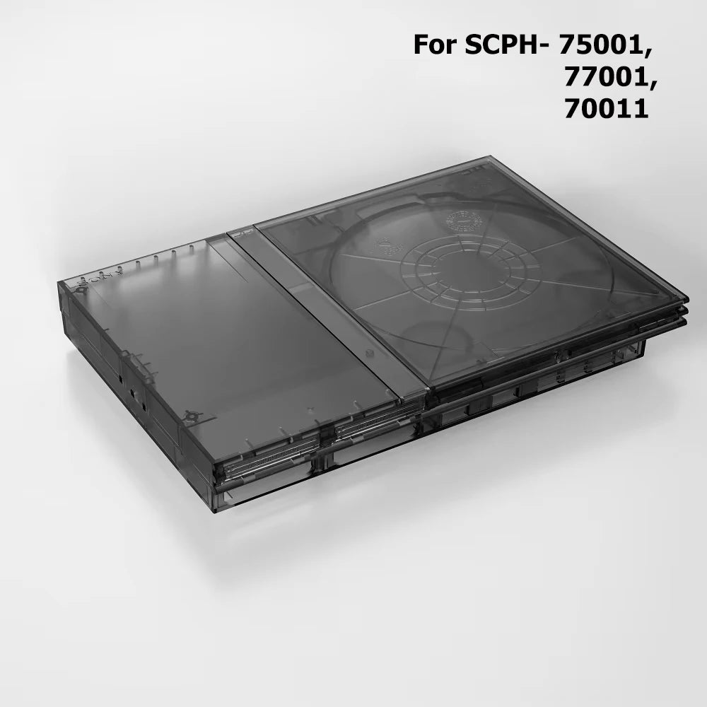 Bitfunx Translucent PS2 Slim Replacement Case | Black Purple Shell