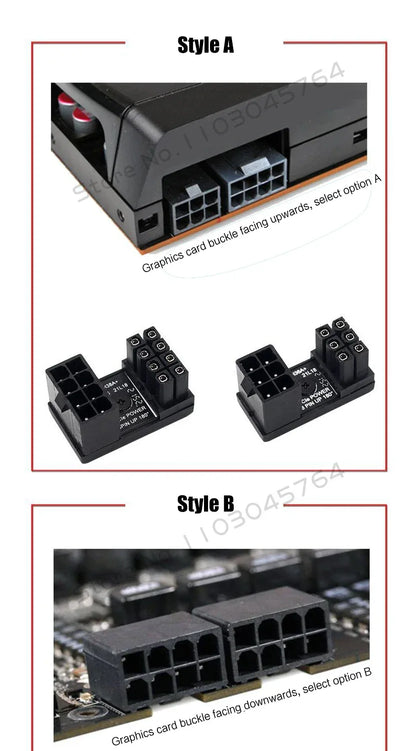 Graphics Card Power Supply Adapter Elbow 180° – PCI-E 6Pin / 8Pin Rotating Connector - TechTastic Treasures