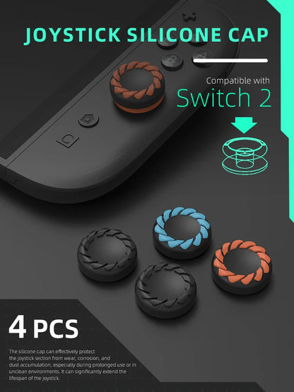DATA FROG Thumb Grip Caps for Switch 2 | Anti-Slip Silicone Covers