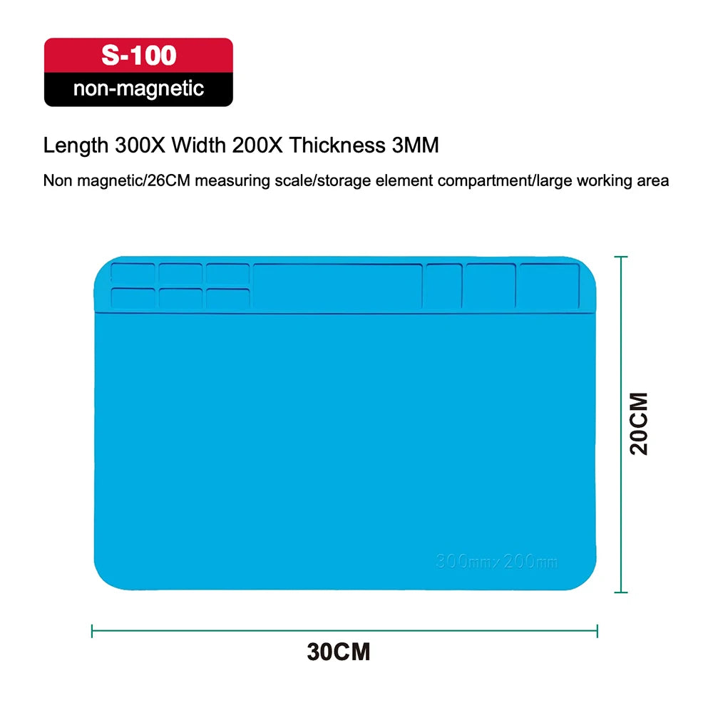 ESD Anti-Static Silicone Soldering Mat – Heat Resistant Work Pad for Electronics Repair, Hot Air & Desoldering