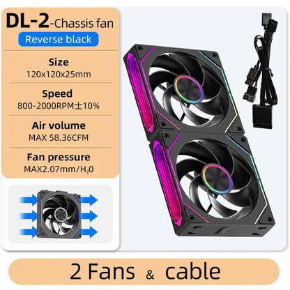Coolcirc DL-2 Modular Wireless Splicing 120mm ARGB Fan – Infinite Mirror Lighting | Premium PC Case Cooling