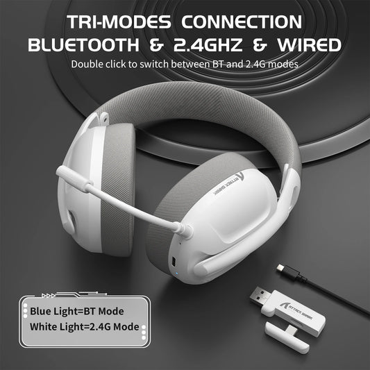 ATTACK SHARK L80 Ultra-Light Tri-Mode Wireless Gaming Headset