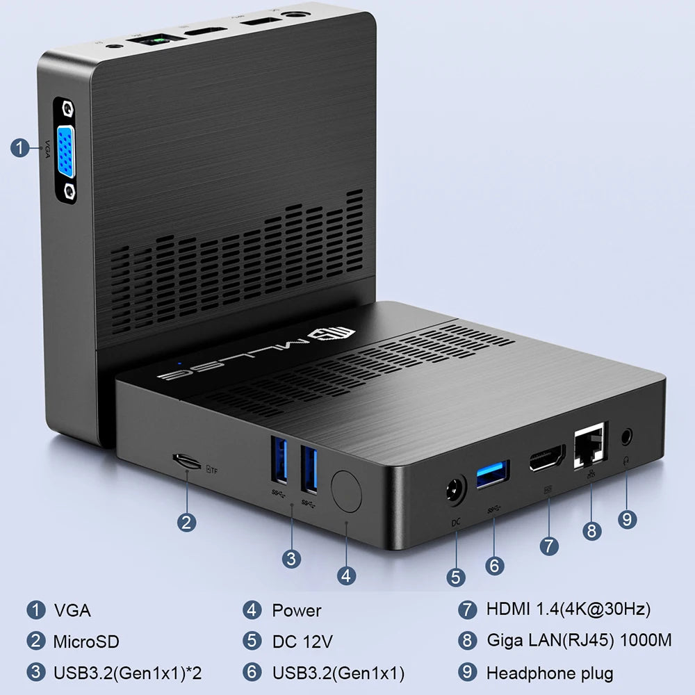 MLLSE M2 Air Mini PC Intel N4000 / J3710 – 6GB RAM 128GB Mini Desktop Computer with Dual-Band WiFi & Bluetooth