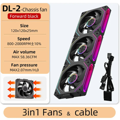 Coolcirc DL-2 Modular Wireless Splicing 120mm ARGB Fan – Infinite Mirror Lighting | Premium PC Case Cooling