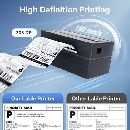 Portable Thermal Label Printer 4x6 – Bluetooth USB Shipping Label Printer 203 DPI No Ink for Small Business
