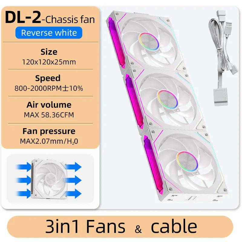 Coolcirc DL-2 Modular Wireless Splicing 120mm ARGB Fan – Infinite Mirror Lighting | Premium PC Case Cooling