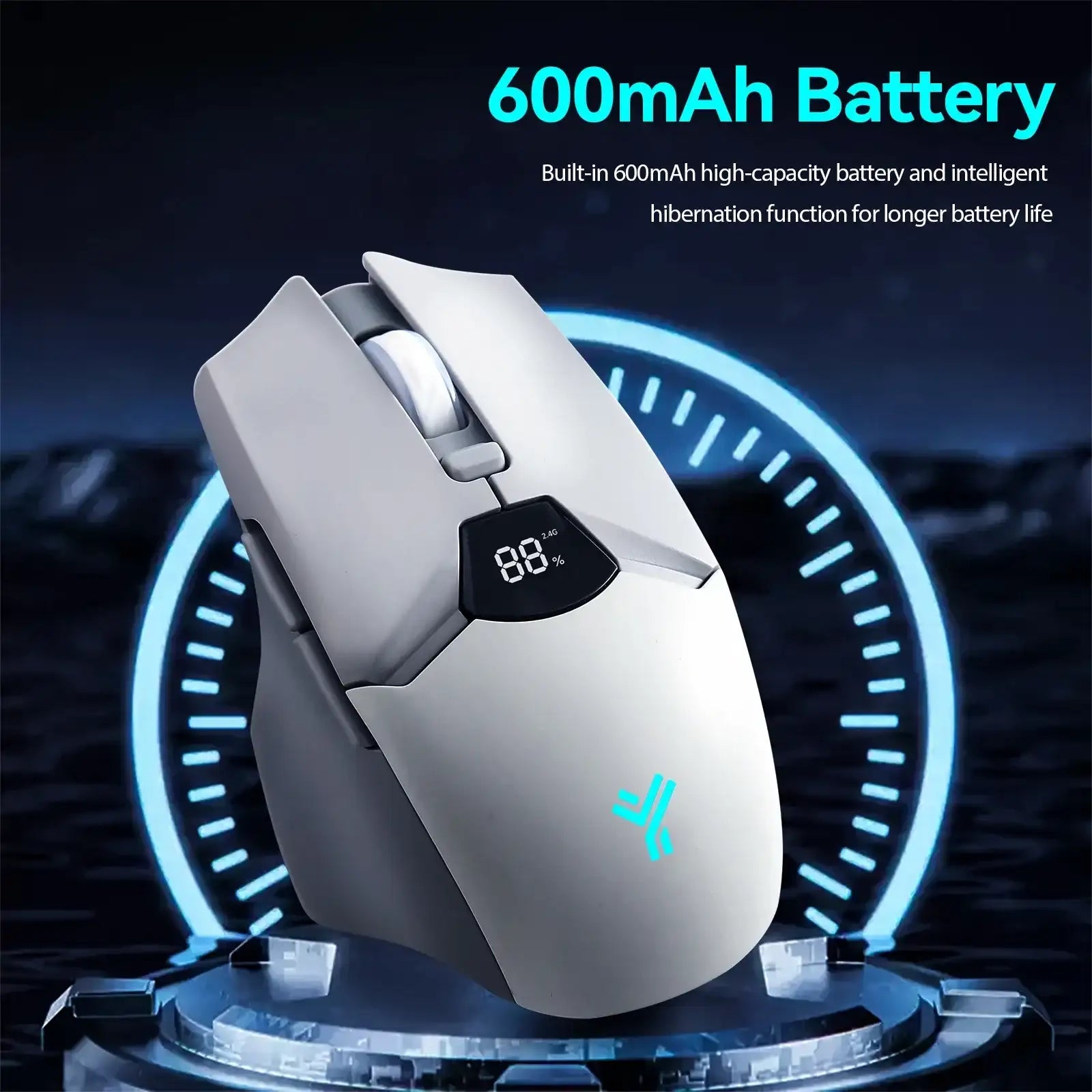 Wireless Bluetooth Mouse with Digital Battery Display – Silent Ergonomic Mouse | 2.4G & Bluetooth 5.0