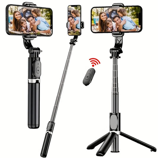 40 Inch Selfie Stick Tripod with Remote – Retractable Floor Stand 360° Rotation for Live Streaming & Video