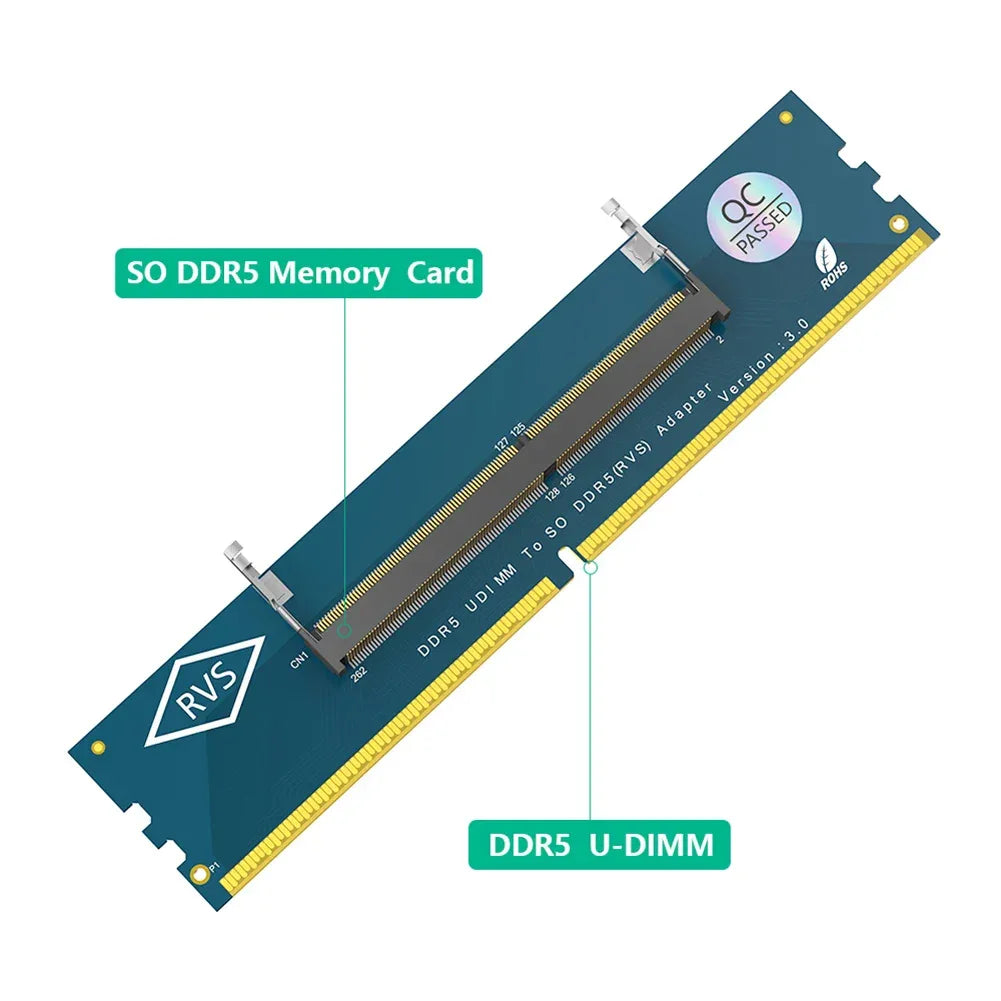 Laptop SO-DIMM DDR5 to Desktop DDR5 U-DIMM Adapter – Memory Converter Card - TechTastic Treasures