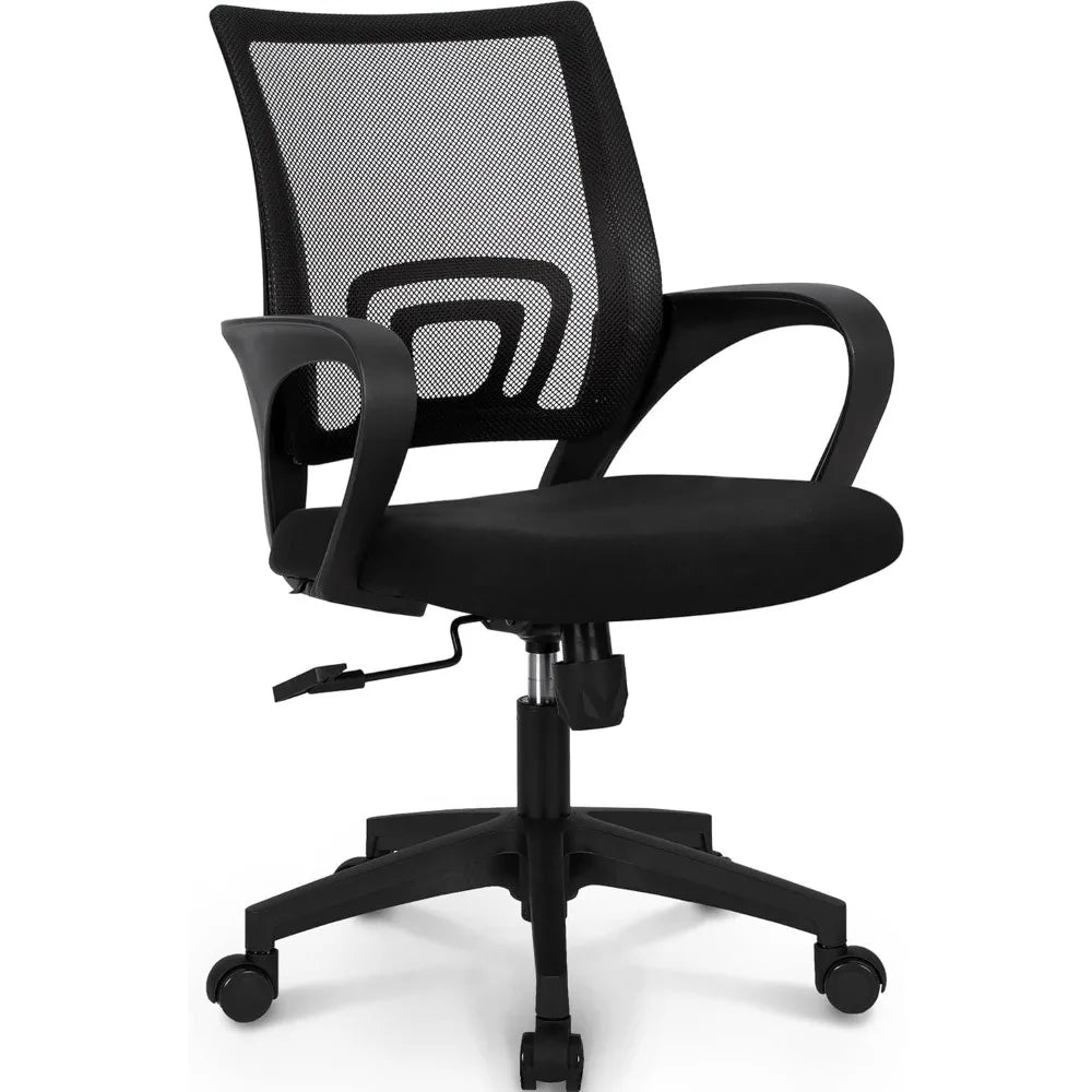 Black Mesh Gaming Office Chair – Mid Back Ergonomic Task Chair with Lumbar Support & Adjustable Height