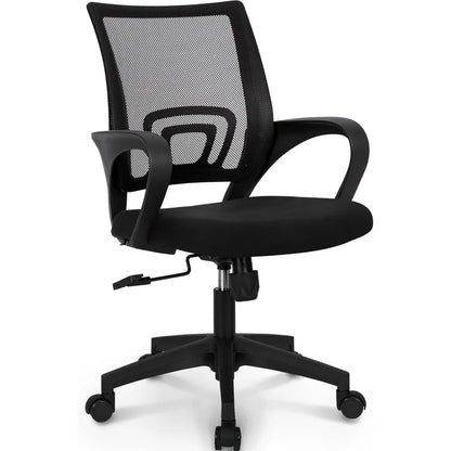 Black Mesh Gaming Office Chair – Mid Back Ergonomic Task Chair with Lumbar Support & Adjustable Height