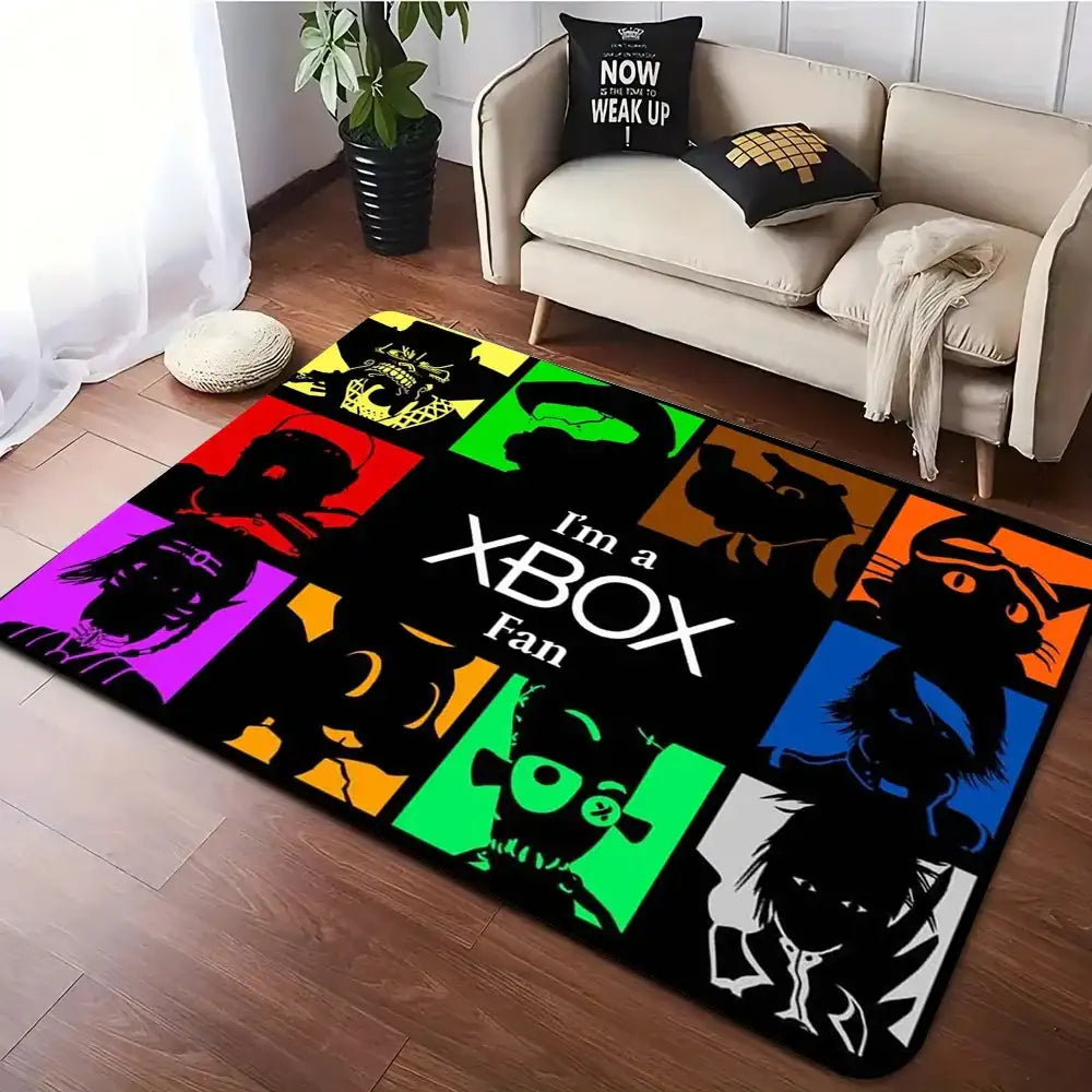 Xbox Gaming Area Rug | Large Non-Slip Washable Carpet for Gaming Room