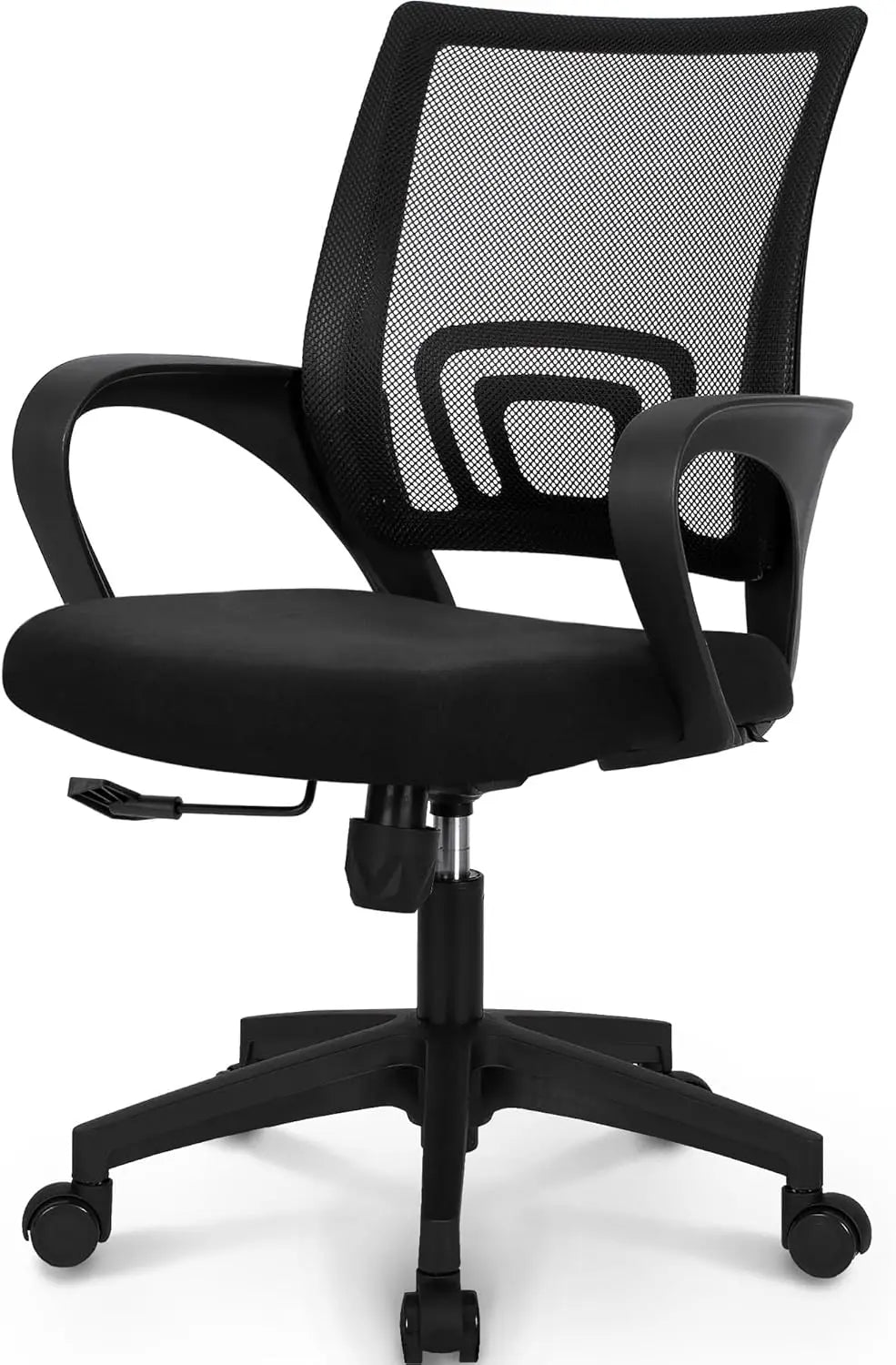 Black Mesh Gaming Office Chair – Mid Back Ergonomic Task Chair with Lumbar Support & Adjustable Height