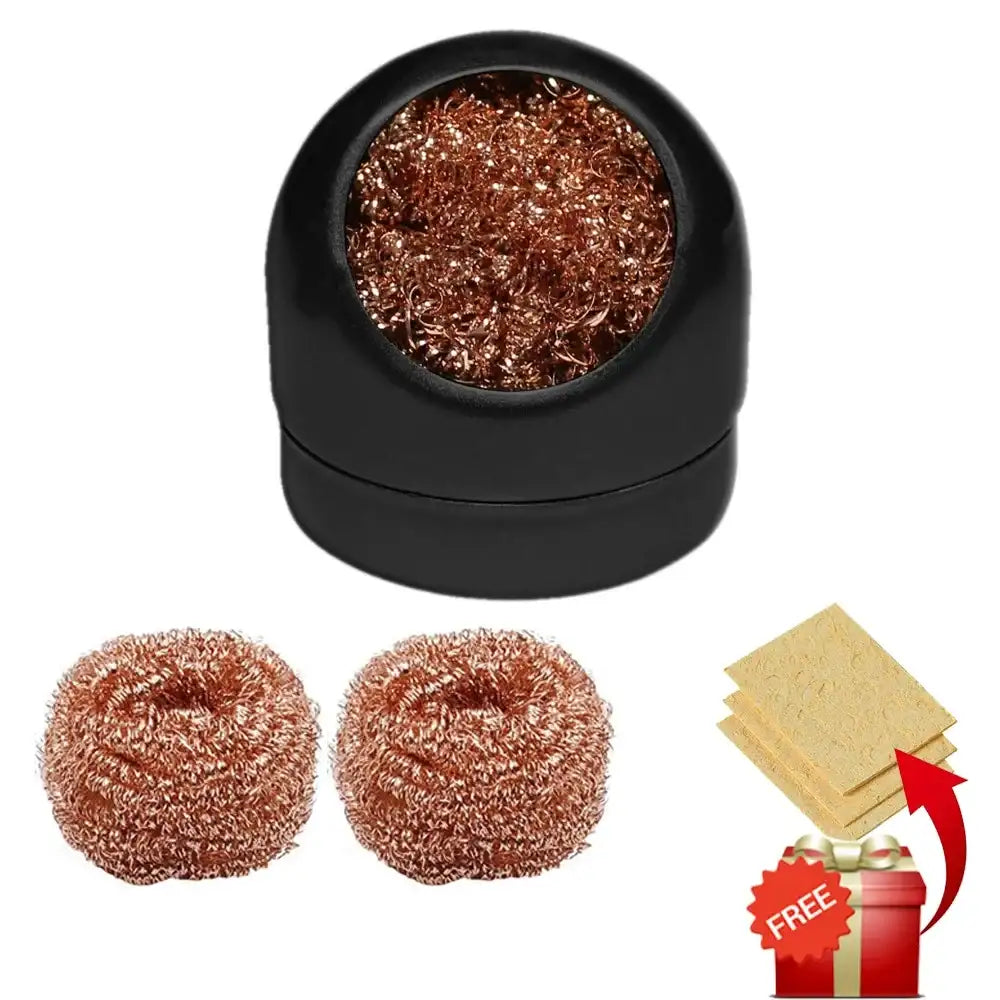 Soldering Iron Tip Cleaner | Steel Wool Cleaning Ball with Metal Stand