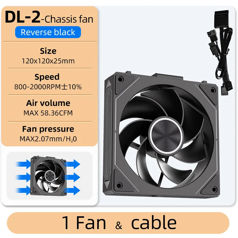 Coolcirc DL-2 Modular Wireless Splicing 120mm ARGB Fan – Infinite Mirror Lighting | Premium PC Case Cooling