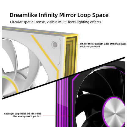 METALFISH PRISM 8 PRO 120mm ARGB Case Fan – Quiet 1200RPM Cooling | 5V 3-Pin Sync
