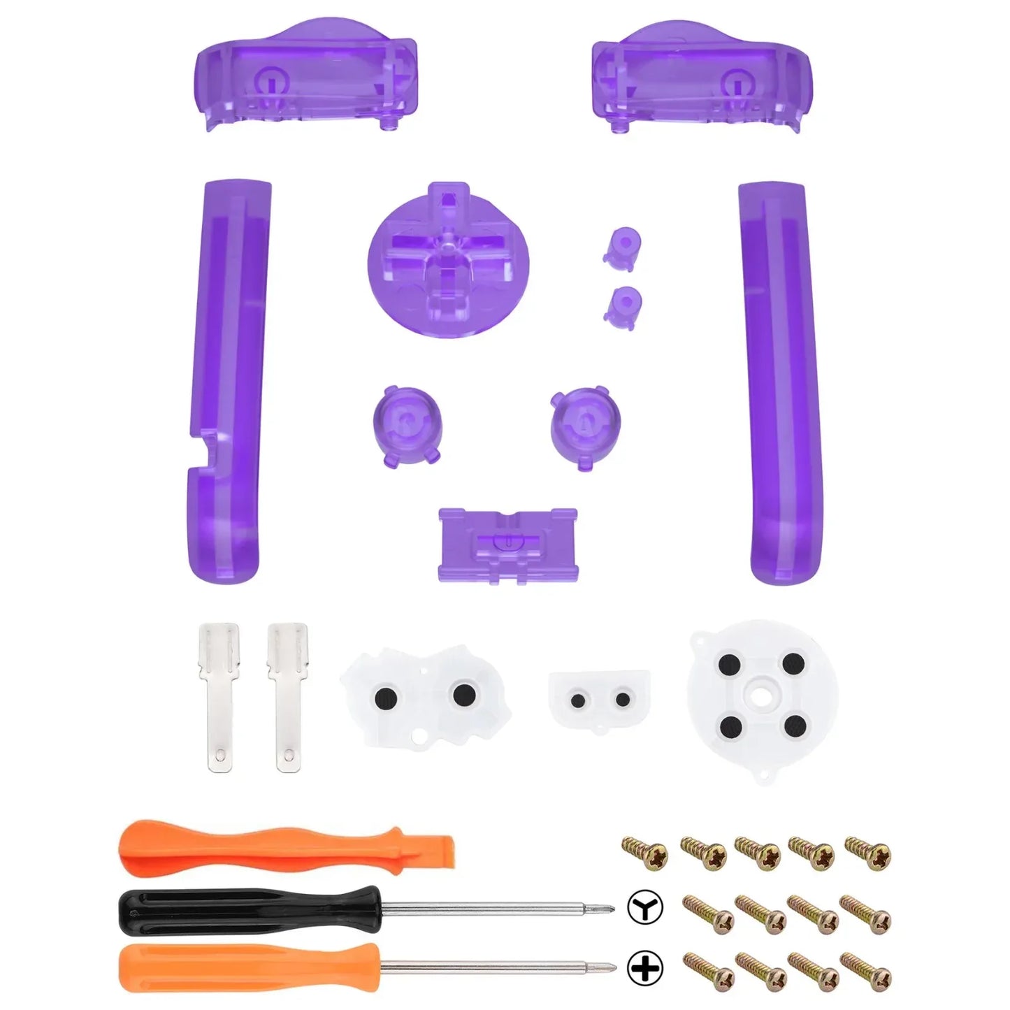 eXtremeRate Full Set Replacement Buttons for Game Boy Advance – Transparent Series - TechTastic Treasures