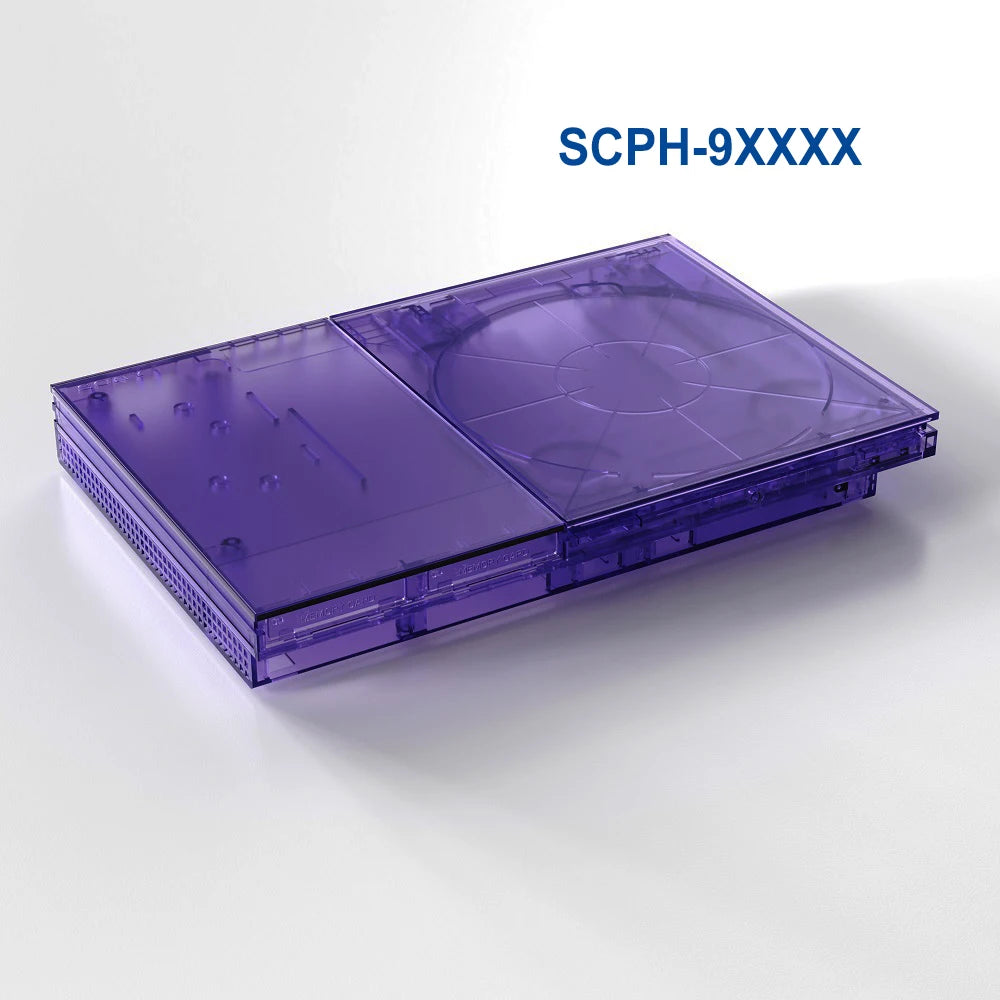 Bitfunx Translucent PS2 Slim Replacement Case | Black Purple Shell